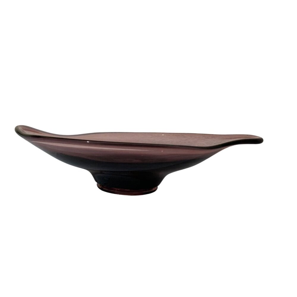 VIntage Viking Glass Mid Century Modern Amethyst Purple Epic Bon Bon Dish 8" - Picture 3 of 6